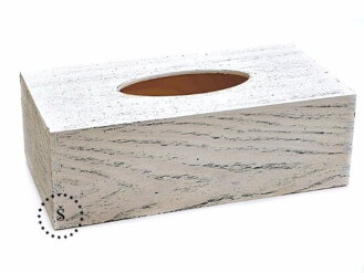 Box na kapesníky - bílý s patinou