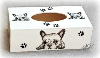 Box na kapesníky - buldoček
