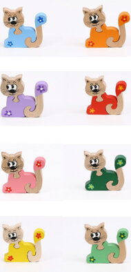 Dřevěné puzzle - kočka