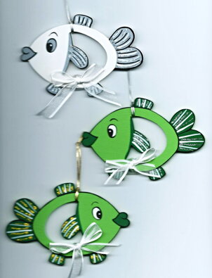Vánoční dekorace - ryba - zelená