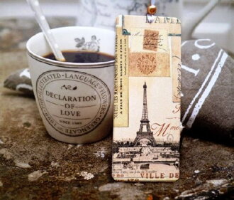 Dřevěná záložka do knihy - Paris