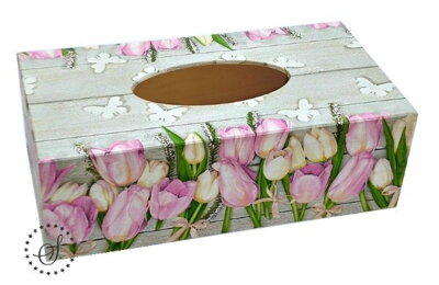 Box na kapesníky - tulipány