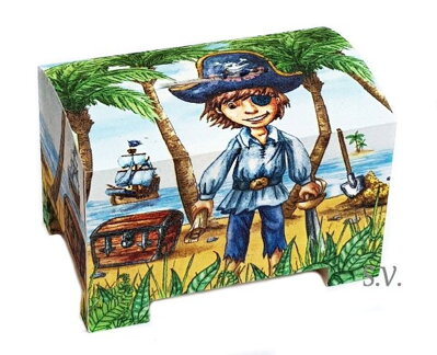 Dřevěná kasička - malý pirát
