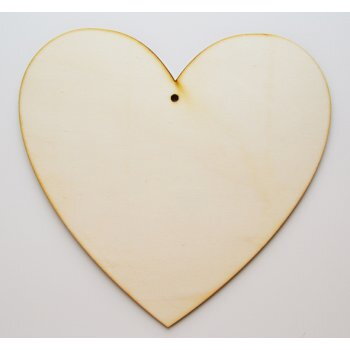 Dřevěné srdce přírodní - 22 cm