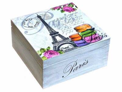 Dřevěná krabička na čaj - Paris 2