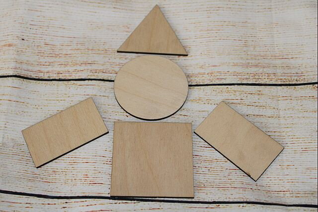 Dřevěné geometrické tvary - čtverec