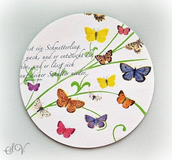 Podtácek - motýlci a kytičky