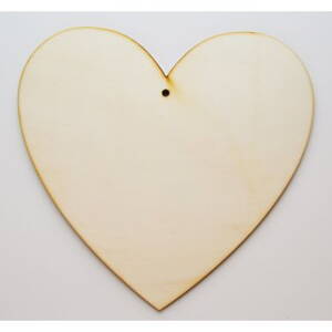 Dřevěné srdce přírodní - 22 cm