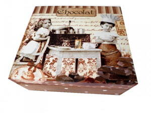 Dřevěná truhlička (šperkovnice) - čokoláda